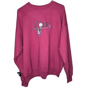 Vintage Golf embroidered maroon crewneck size XL M&C Sportswear Grandpa